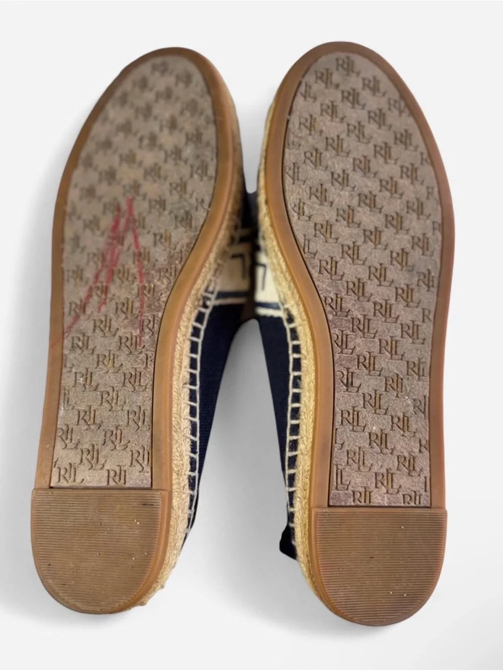 Lauren Ralph Lauren Navy and Cream Canvas Espadrilles